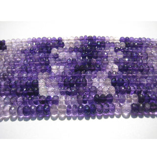 Natural Purple Amethyst Faceted Shaded Rondelle Beads, 7mm and 9mm Amethyst Rondelles, 4 Inch Strand