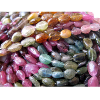 Wholesale, 5 Strands, Tourmaline Beads, Oval Beads, Tourmaline Gemstone, Multi Tourmaline Beads, 6mm Each,  13 Inch Strand