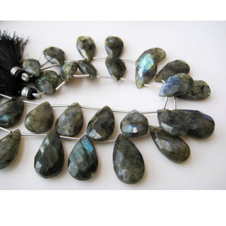 Labradorite Briolette Beads, Faceted Pear Bead, 15x20mm To 13x25mm Beads, Faceted Stone, 15 Briolettes Approx