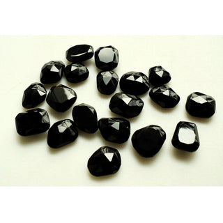 6 Pieces 14mm To 18mm Each Black Onyx Rose Cut Flat Back Loose Cabochons RS1