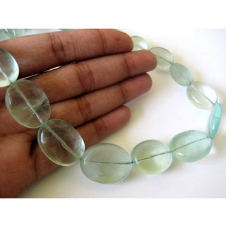 Green Flourite Tumbles - 24mm To 16mm - 17 Inch Strand