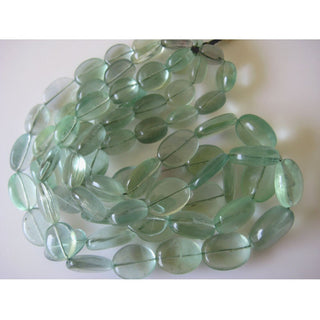 Green Flourite Tumbles - 24mm To 16mm - 17 Inch Strand