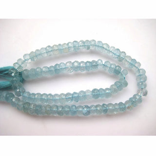 Blue Topaz Beads, Swiss Blue Topaz Rondelles, Faceted Rondelle Beads, 6mm Beads, 6 Inch Half Strand, 47 Pieces Approx