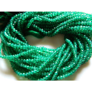 Green Onyx Beads, Original gemstone Micro Faceted Rondelle Beads, 4mm Beads, 13 Inch Strand, Sold As 1 Strand/5 Strand