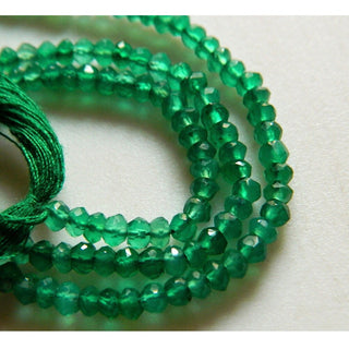 Green Onyx Beads, Original gemstone Micro Faceted Rondelle Beads, 4mm Beads, 13 Inch Strand, Sold As 1 Strand/5 Strand