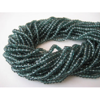 13 Inches 4mm Wholesale Coated Quartz, Moss Aquamarine Color, Micro Faceted Rondelle Beads, Sold As 1 Strand/10 Strand/50 Strands, SKU-WS317
