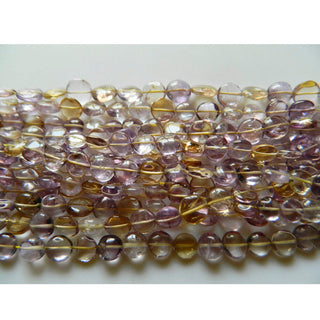 8mm Ametrine Coin Beads, Faceted Ametrine Coin Beads, 13 Inch Strand