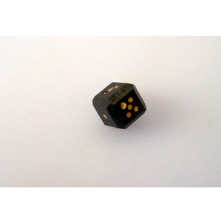 5.5mm/2.58CTW Laser Cut Black Diamond Dice 18 KT Gold Filled Natural Diamond, Diamond Dice