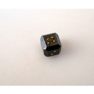 5.5mm/2.58CTW Laser Cut Black Diamond Dice 18 KT Gold Filled Natural Diamond, Diamond Dice