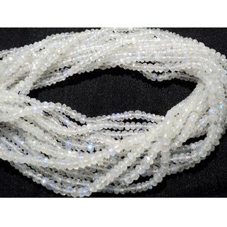 Rainbow Moonstone Faceted Rondelle Beads 4mm Approx. Microfaceted Beads 13 Inches Approx. Strand