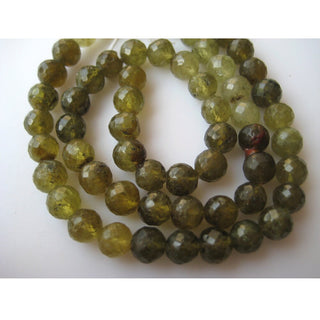 Green Garnet Rondelles, Vessonite Beads, Faceted Rondelle Beads, 6mm Beads, 30 Pieces, 7 Inch Half Strand