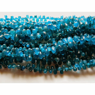 Blue Apatite Beads, Neon Blue Apatite, Aaa Gems, Plain Teardrop Beads, Wholesale Price, 7mm To 9mm Each, 8 Inch Strand