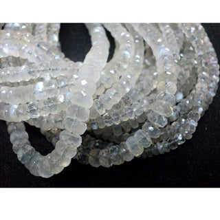 African Moonstone Rondelle Beads, Faceted Rainbow Moonstone, 5mm Beads, Sold As 7 Inch Half Strand/13 Inch Strand, GFJP
