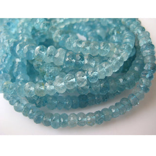 Swiss Blue Topaz Faceted Rondelle Beads 5mm Blue Topaz Beads, 4 Inch Half Strand