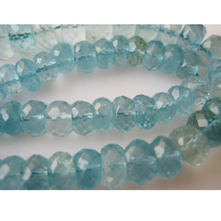 Swiss Blue Topaz Faceted Rondelle Beads 5mm Blue Topaz Beads, 4 Inch Half Strand