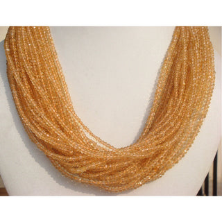 50 Strands Wholesale 4mm Citrine Faceted Rondelles Beads, 13.5 Inch Strand, WS044