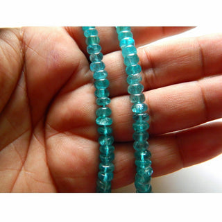 Apatite Beads, Blue Apatite Rondelles, Plain Rondelles, 3mm To 7mm Beads, 12 Inch Strand