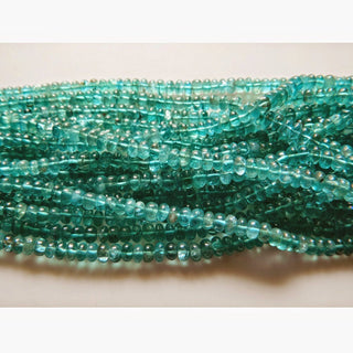 Apatite Beads, Blue Apatite Rondelles, Plain Rondelles, 3mm To 7mm Beads, 12 Inch Strand