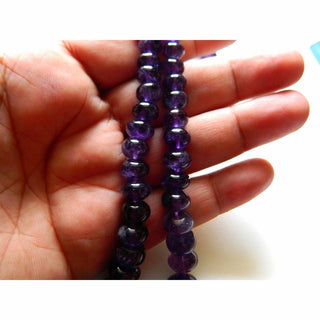 Amethyst Beads, Aaa gems, African Amethyst Rondelles, 6mm To 15mm Beads, 55 Pieces Approx, 13 Inch Strand