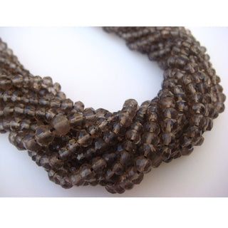 13 Inch Strand 3mm Smoky Quartz Micro Faceted Rondelle Beads, Sold As 1 Strand/5 Strand, L6