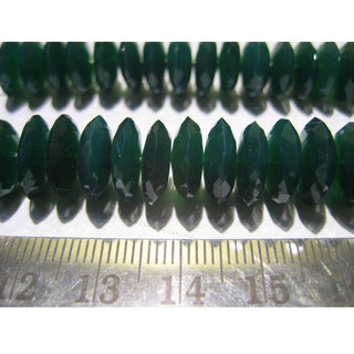 Green Onyx/ German Cut/ Faceted Rondelles/ Spacer Beads/ Size 9mm - 14mm approx