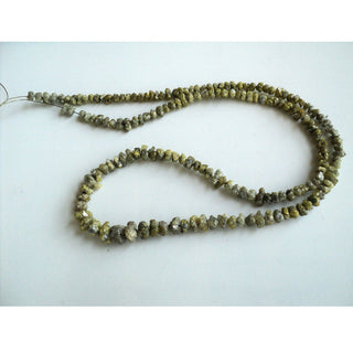 8 inches 3mm To 6mm Raw rough Natural Yellow Diamond Beads loose, Conflict Free Earth Mined Diamonds