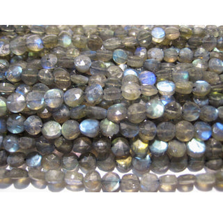 Labradorite Gem Stone, Blue Stones, Faceted Gems, 5mm Beads, 13 Inch Strand, Wholesale Beads