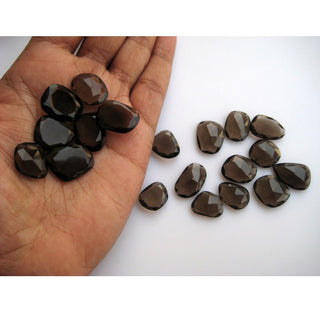 6 Pieces 14mm To 18mm Each Smoky Quartz Rose Cut Flat  Brown Color Loose Cabochons RS23