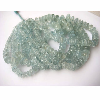 Aquamarine Beads, Aquamarine Rondelles, Rondelle Beads, 4mm To 16mm Each, 9 Inch Half Strand