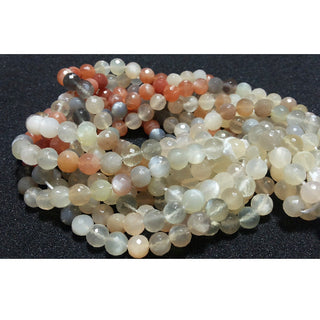 Multi Moonstone - Rondelle Beads - Multi Moonstone faceted Rondelles - 7mm Beads - 9 Inch Strand - 35 Pieces Approx