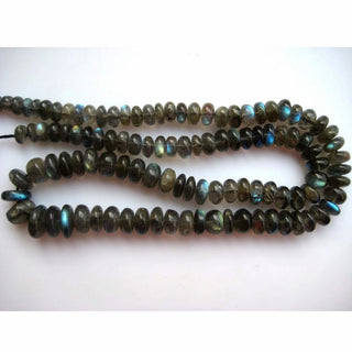 Labradorite Beads, Blue Fire Gem Stone, 6mm To 10mm  Beads, Rondelle Beads, Gemstone Beads, 7 Inch half Strand