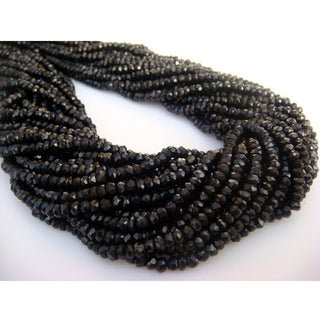 Wholesale Black Spinel - Black Spinel Micro Faceted Rondelles - 3mm - 13 Inch Strand - Sold As 1 Strand/5 strands