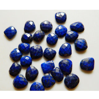 5 Pieces 13mm To 18mm Each Natural Lapis Lazuli Rose Cut Faceted Loose Cabochons - RS12