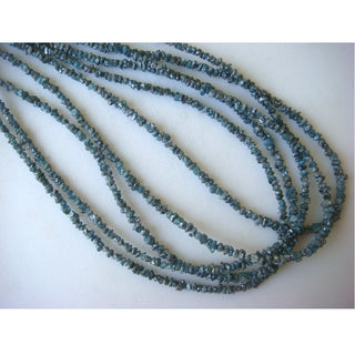 1mm To 2mm/2mm To 3mm Blue Raw Rough Uncut Diamond Beads, Conflict Free Blue Rough Diamond Loose, Sold As 8 Inch/16 Inch Strand, GFJ595