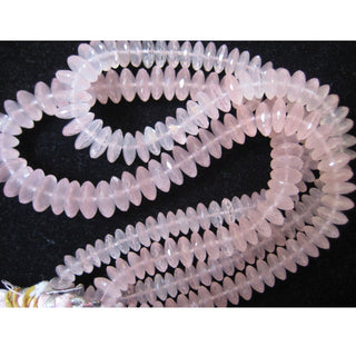 Rose Quartz, German Cut, Faceted Rondelles, Disc Beads, Size 10mm To 12mm, 8 Inch Half Strand