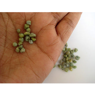 4-5mm/9-10mm Green Rough Diamonds, Green Raw Rough Uncut Diamond Loose For Jewelry, D38