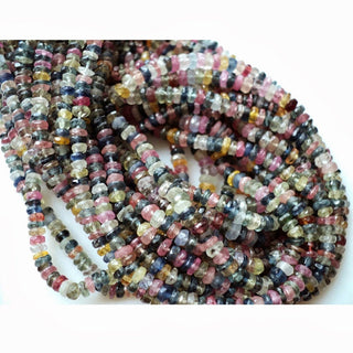 Multi Sapphire Faceted Rondelle Beads Sapphire Rondelles 3mm To 4.5mm Beads 16 Inch Strand - Rondelles Ovals & Rounds