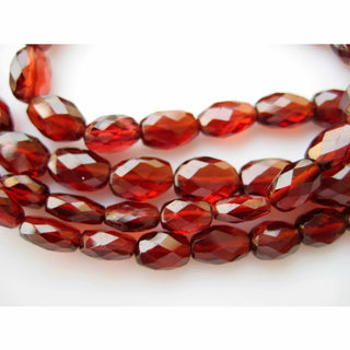 Garnet Beads, Mozambique Garnet, Oval Beads, Faceted Beads, 7mm To 10mm Beads, 9 Inch Half Strand