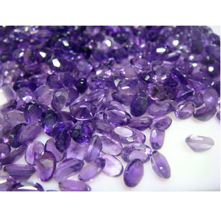 Wholesale Amethyst Loose Stones Lot - Oval faceted Calibrated African Amethyst - 6x4mm Each - 48 To 50 Pieces
