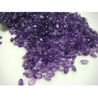 Wholesale Amethyst Loose Stones Lot - Oval faceted Calibrated African Amethyst - 6x4mm Each - 48 To 50 Pieces