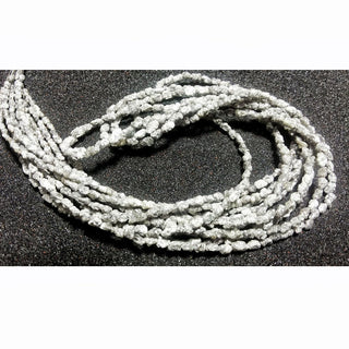 Natural Grey Raw Rough Diamond Tumble long Beads Loose, 3mm To 4mm Conflict Free Earth Mined Grey Diamonds, Sold As 8/16 Inch, DDS773/15