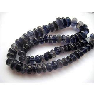 Iolite Rondelles, Rondelle Beads, Iolite Beads, 6mm To 12mm Beads, Wholesale Price, 90 Pieces, 15 Inch Strand