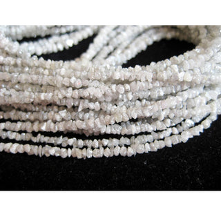 2mm To 3mm Natural White Raw Rough Uncut Diamond Beads, Natural White Diamond Beads Loose, Sold As 4 Inch/8 Inch/16 Inch Strand, GFJ