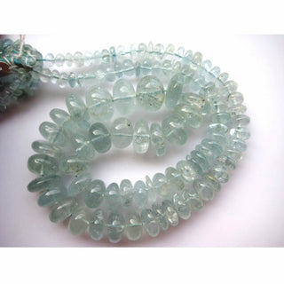 Aquamarine Beads, Aquamarine Rondelles, Rondelle Beads, 4mm To 16mm Each, 9 Inch Half Strand