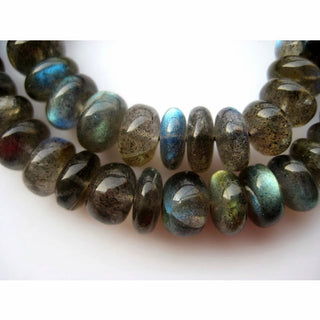 Labradorite Beads, Blue Fire Gem Stone, 6mm To 10mm  Beads, Rondelle Beads, Gemstone Beads, 7 Inch half Strand