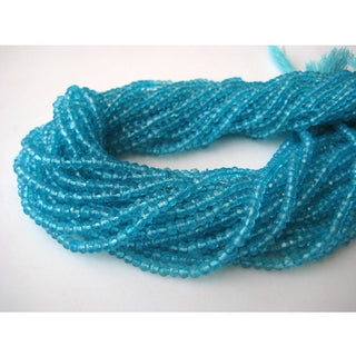 13 Inches 4mm Wholesale Coated Quartz Beads, Blue Topaz Color Micro Faceted Rondelle Beads, Sold As 1/5/10/50 Strands, SKU-WS298