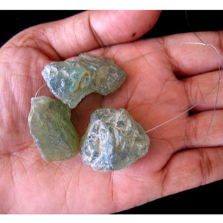 Raw Apatite Stone, Apatite Rough Stone, Large 1mm Hole Apatite GemStone, Raw Gemstones, 3 Pieces, 22 To 25mm Each