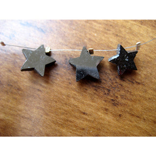 2 Pieces 9mm Each Matched Pairs Star Shaped Rough Diamonds, Grey Laser Cut Diamond Star Necklace