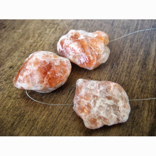 Raw Rhodochrosite Stone, Rhodochrosite Rough Stone, Large 1mm Hole Rhodochrosite GemStone Raw Gemstones, 3 Pieces, 22 To 25mm Each