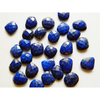 5 Pieces 13mm To 18mm Each Natural Lapis Lazuli Rose Cut Faceted Loose Cabochons - RS12